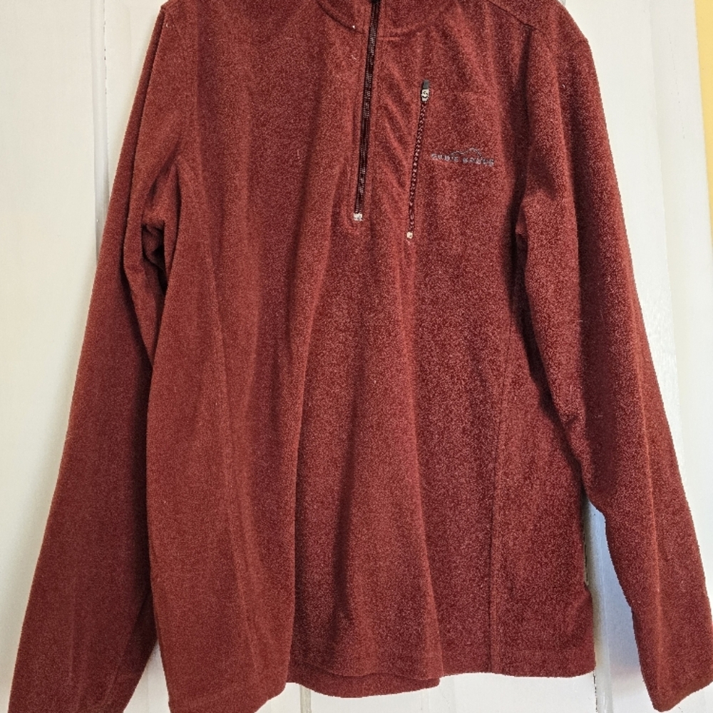 Eddie Bauer brick red quarter-Zip fleece top